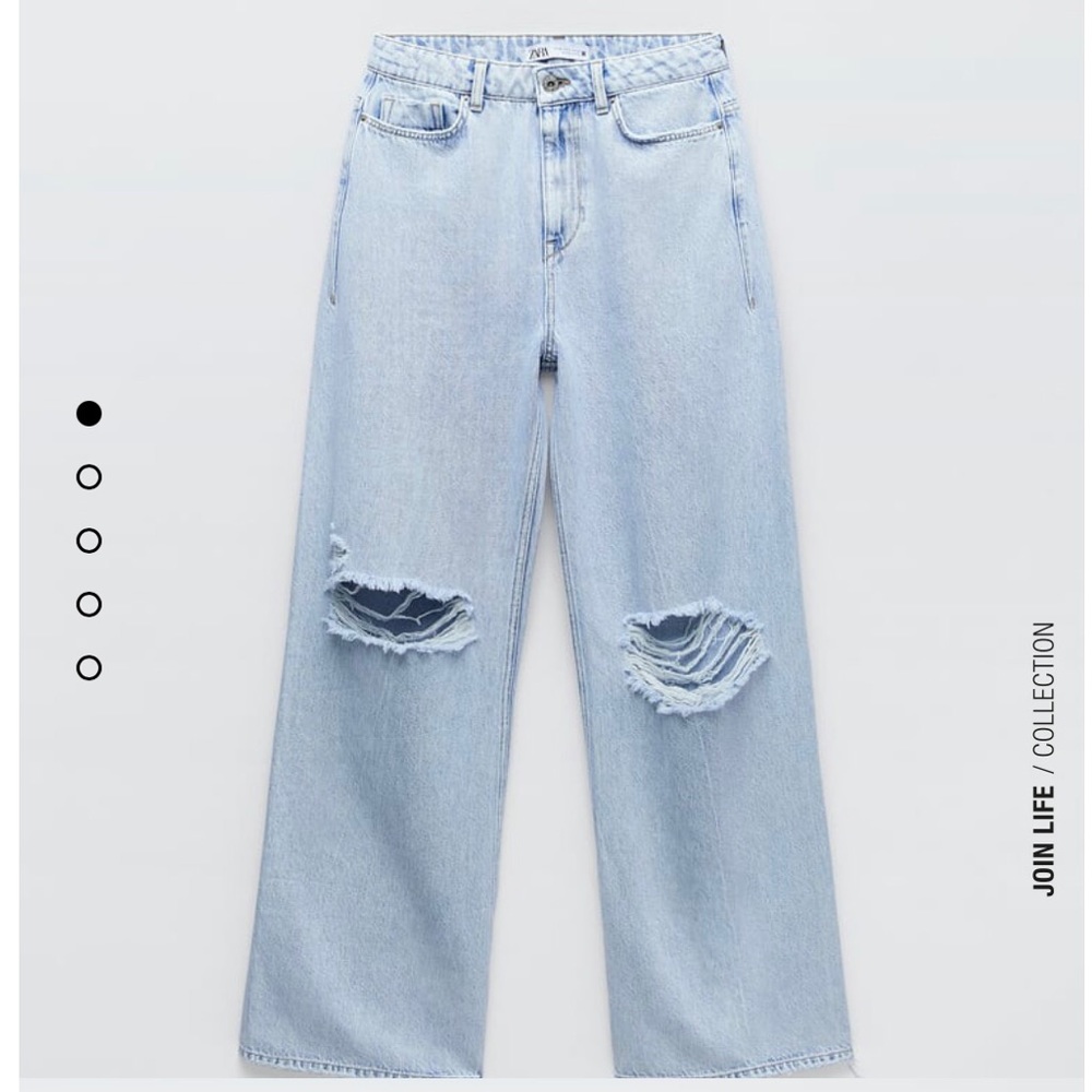 Zara wide leg ripped jeans (NWT)